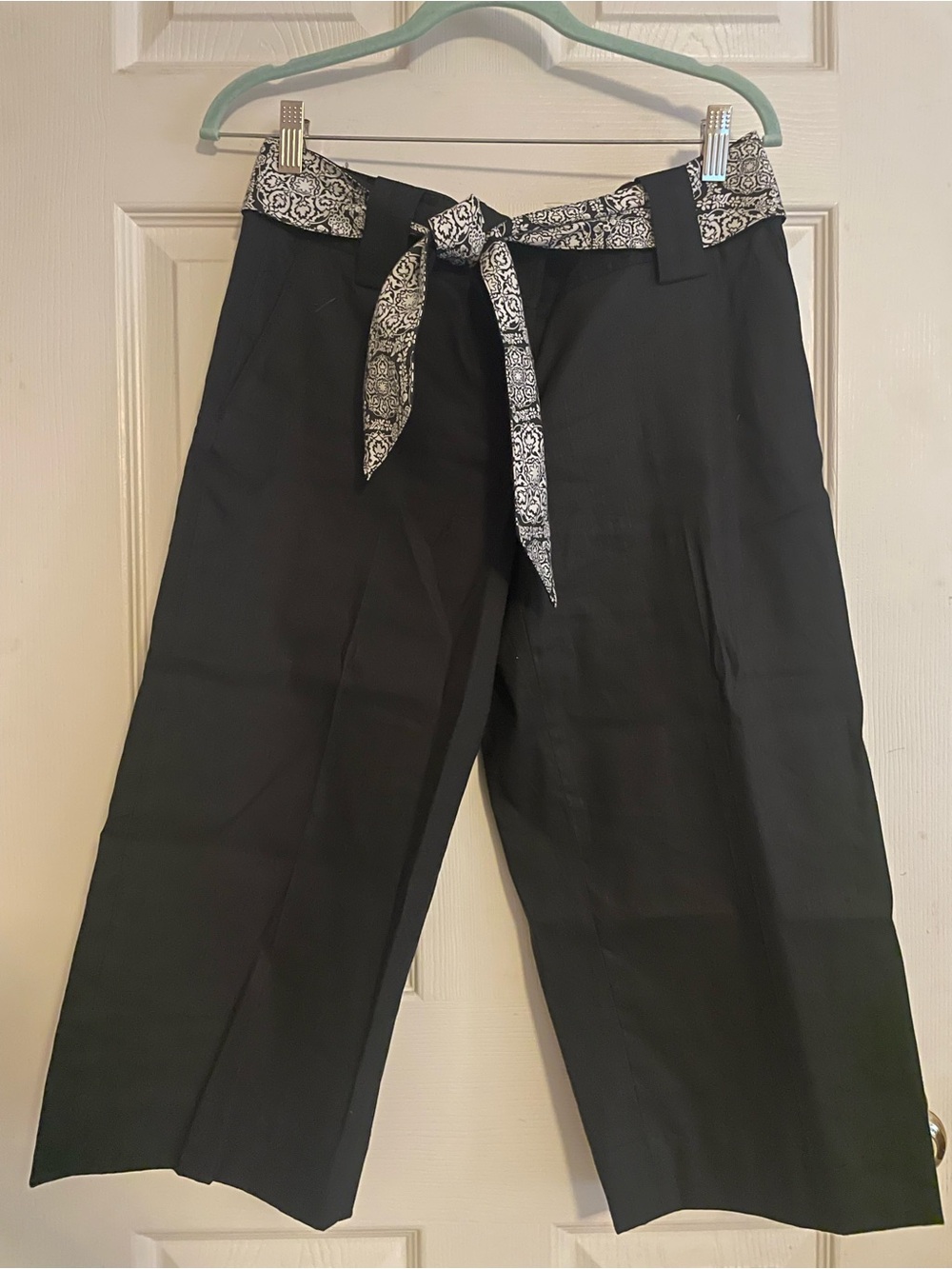 White House Black Market Legacy Wide Leg Pants with Printed Tie Belt